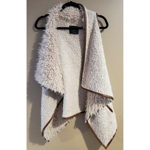 Women's Love Tree Sherpa Open Front Wool Blend Vest, Faux Fur, Size M